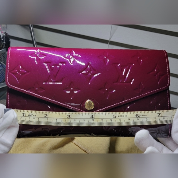 Louis Vuitton Portefeuille Sarah Vernis Wallet Amarant Purple Ombre - Picture 11 of 15